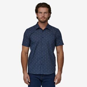 NWT Patagonia Mens Go To Shirt Flying Climb Tidepool Blue Size L Button Down